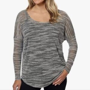 🎄2/$10🎄[B321] Olive & Oak Charcoal Heather Long Sleeve Tee, Size Large